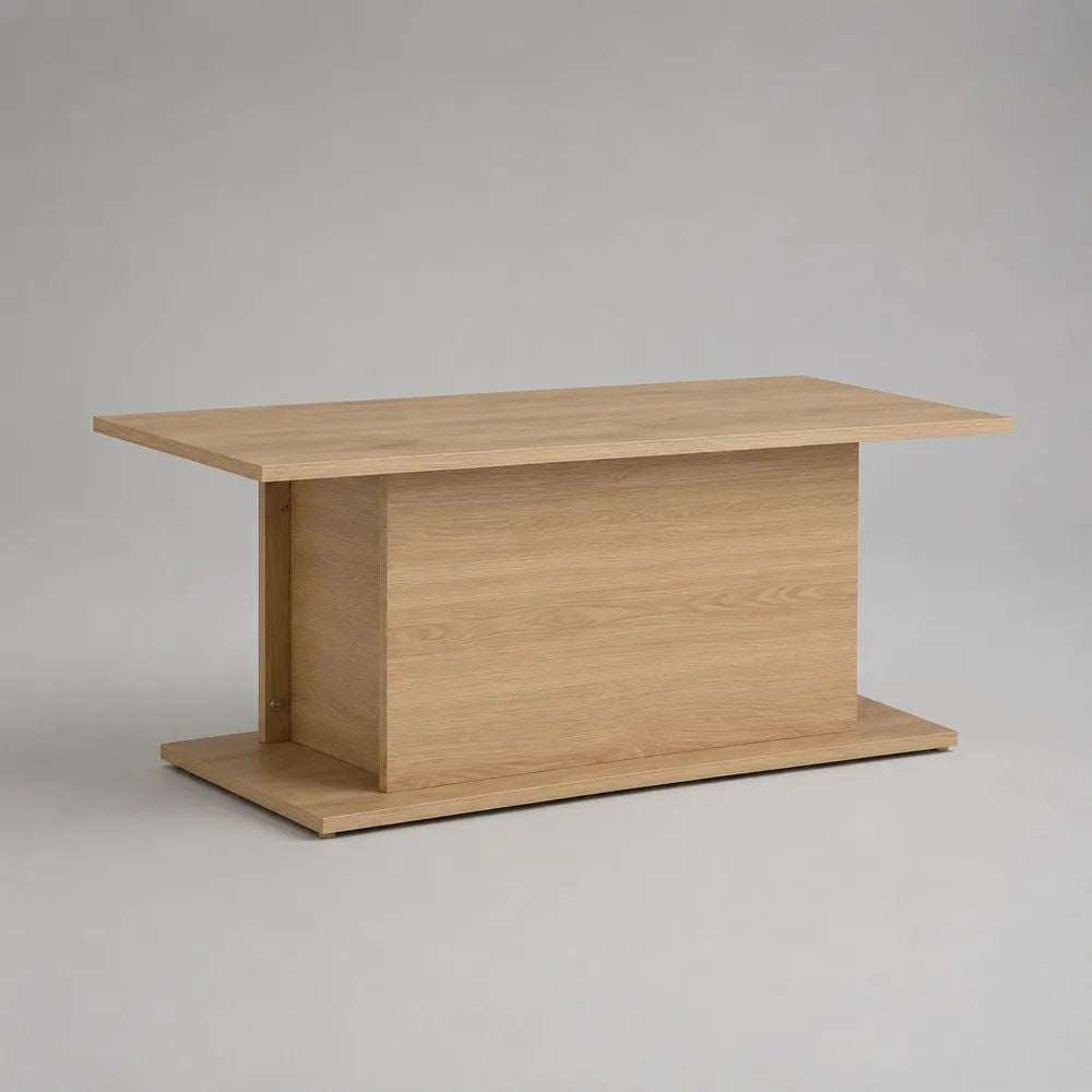 Couchtisch Rechteckig 120 x 60 x 40 cm Natur Eiche mit Holzoptik und offener Ablagefläche